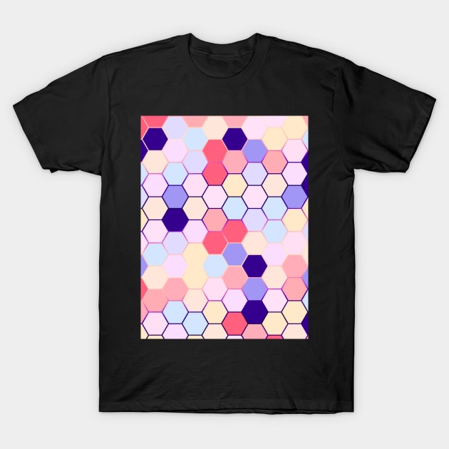 Cute hexagon pastle pattern T-Shirt by Yarafantasyart